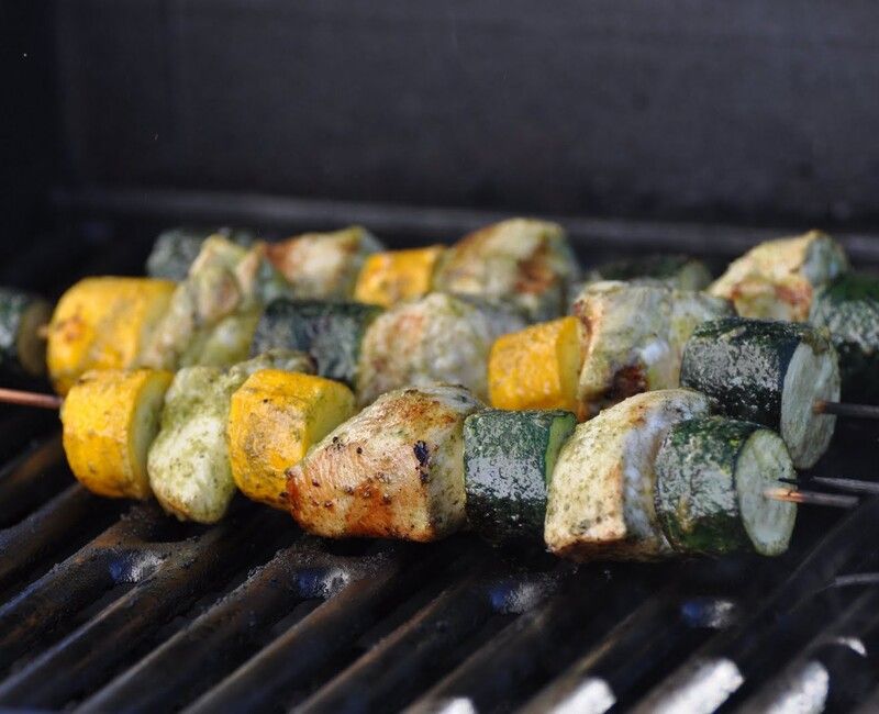 Minty Chicken-Zucchini Kebobs