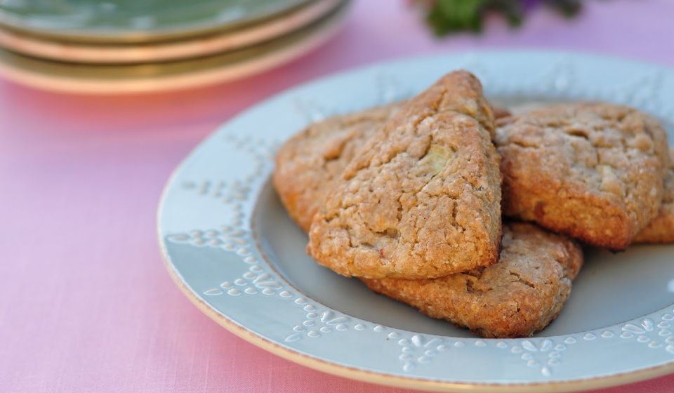 Rhubarb Scones (gluten-free + egg-free)