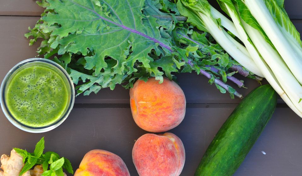 Peach Ginger Mint Green Smoothie