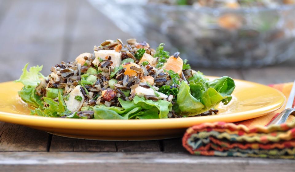 Chicken & Wild Rice Salad with Tangerines & Hazelnuts