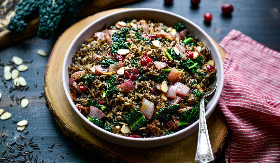 WILD RICE KALE CRANBERRY PILAF VEGAN-2